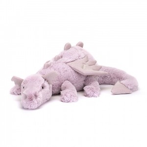 HUGE Jellycat Personalised Lavender Dragon 19 CM X 66 CM | WP0752368