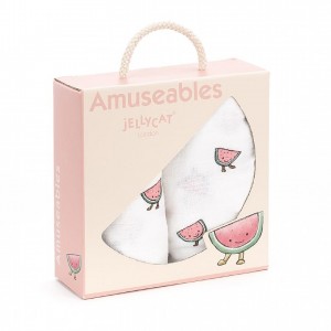 Jellycat Amuseable Watermelon Pair Of Muslins 70 CM X 70 CM | KY8645072