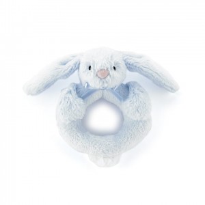 Jellycat Bashful Blue Bunny Ring Rattle 12 CM | OE3027645