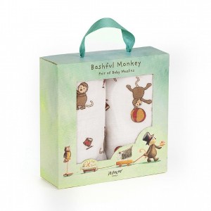 Jellycat Bashful Monkey Pair Of Muslins 70 CM X 70 CM | XQ8092134
