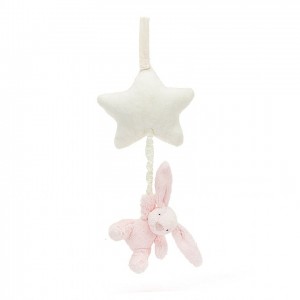 Jellycat Bashful Pink Bunny Star Musical Pull 28 CM X 19 CM | YF3162958