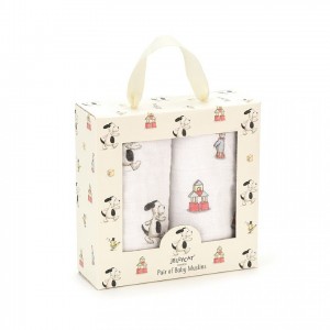 Jellycat Bashful Puppy Pair Of Muslins 70 CM X 70 CM | WT8936021