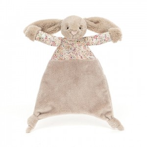 Jellycat Blossom Bea Beige Bunny Comforter 25 CM X 22 CM | VJ9780621