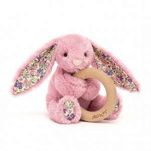 Jellycat Blossom Tulip Bunny Wooden Ring Toy 13 CM X 9 CM | RL2645980