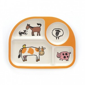 Jellycat Farm Tails Bamboo Divided Plate 26 CM X 21 CM | UR3762145