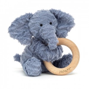 Jellycat Fuddlewuddle Elephant Wooden Ring Toy 14 CM X 10 CM | QZ1734902