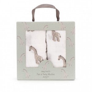 Jellycat Joey Giraffe Pair Of Muslins 70 CM X 70 CM | YQ0247689
