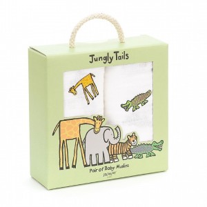 Jellycat Jungly Tails Pair of Muslins 70 CM X 70 CM | TI2346890