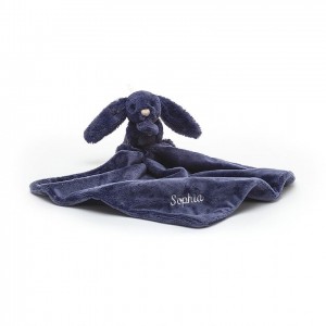 Jellycat Personalised Bashful Navy Bunny Soother 34 CM X 7 CM | AX1204569