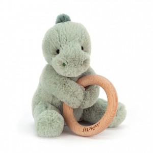Jellycat Shooshu Dino Wooden Ring Toy 14 CM X 11 CM | UO9652083