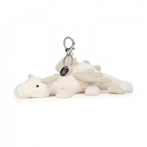 Jellycat Snow Dragon Bag Charm 12 CM X 22 CM | EI4902683
