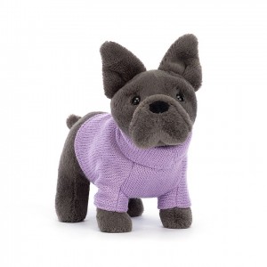 Jellycat Sweater French Bulldog Purple 17 CM X 19 CM | XE1562307