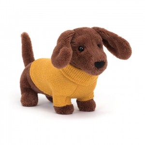Jellycat Sweater Sausage Dog Yellow 14 CM X 7 CM | CM9385012