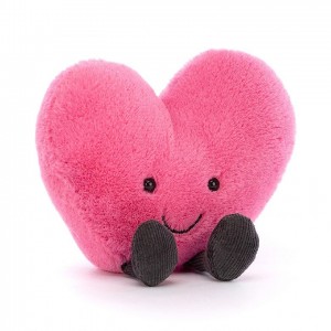 LARGE Jellycat Amuseable Hot Pink Heart 17 CM X 19 CM | NO3967504