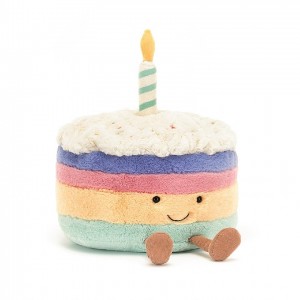 LARGE Jellycat Amuseable Rainbow Birthday Cake 26 CM X 21 CM | GL1305267