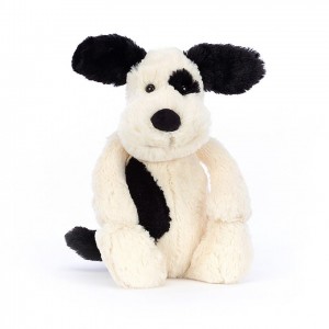 MEDIUM Jellycat Bashful Black & Cream Puppy 31 CM X 12 CM | XA4298031