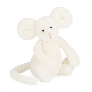 MEDIUM Jellycat Bashful Cream Mouse 31 CM X 12 CM | AN9325874