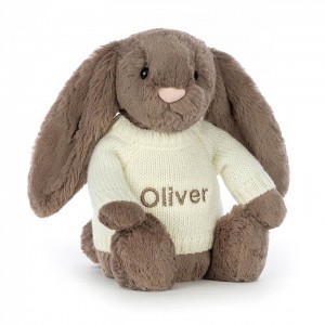 MEDIUM Jellycat Bashful Truffle Bunny with Personalised Cream Jumper 31 CM X 12 CM | CO2384509