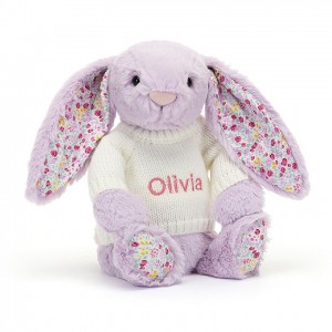 MEDIUM Jellycat Blossom Jasmine Bunny with Personalised Cream Jumper 31 CM X 12 CM | ME7268309