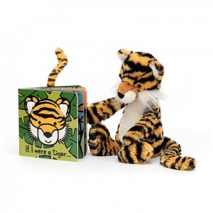 MEDIUM Jellycat If I Were A Tiger Book and Bashful Tiger | GK4687529