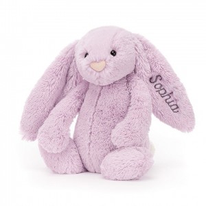 MEDIUM Jellycat Personalised Bashful Lilac Bunny 31 CM X 12 CM | ZU8135764