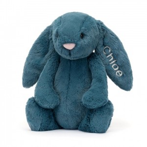 MEDIUM Jellycat Personalised Bashful Mineral Blue Bunny 31 CM X 12 CM | IR6925378