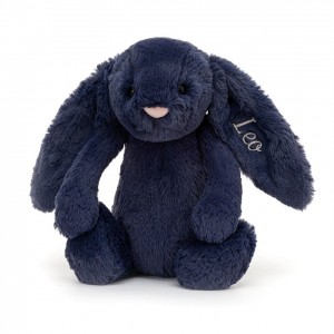 MEDIUM Jellycat Personalised Bashful Navy Bunny 31 CM X 12 CM | PH2073489