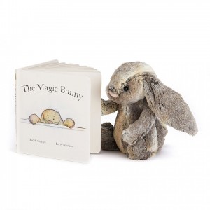 MEDIUM Jellycat The Magic Bunny Book and Bashful Cottontail Bunny | ZG6054197