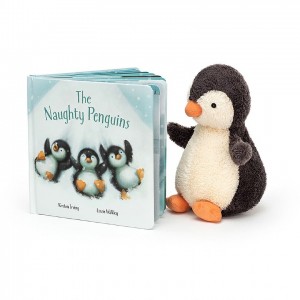 MEDIUM Jellycat The Naughty Penguins Book and Peanut Penguin | ZO9058672