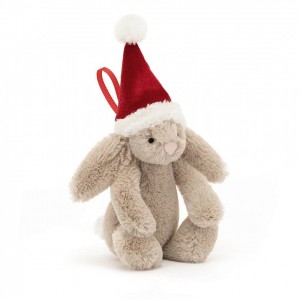 TINY Jellycat Bashful Christmas Bunny Decoration 13 CM X 6 CM | KL1452690